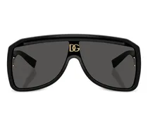 DG Crossed logo-plaque geometric-frame sunglasses - Schwarz