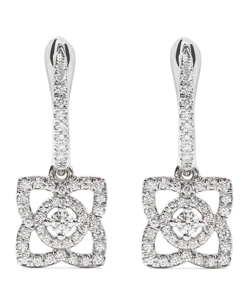 De Beers 18kt 'Enchanted Lotus' Weißgoldohrringe Silber