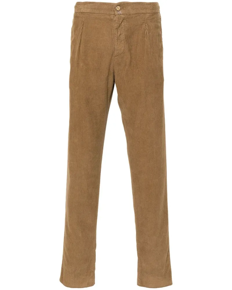 Kiton Schmale Cordhose Braun