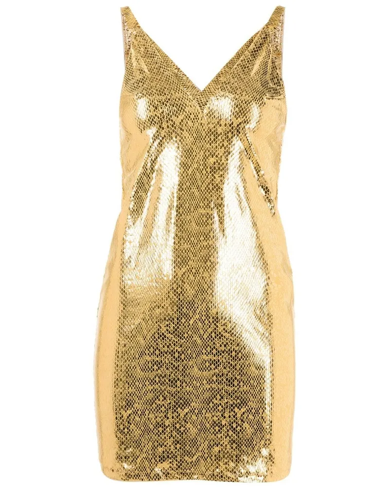 Amir Slama Metallic-Minikleid Gold