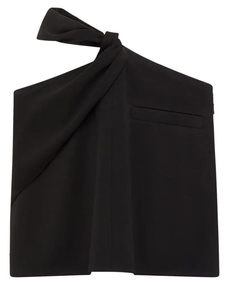 Courrèges Asymmetrisches Kleid mit Falten - Schwarz Schwarz