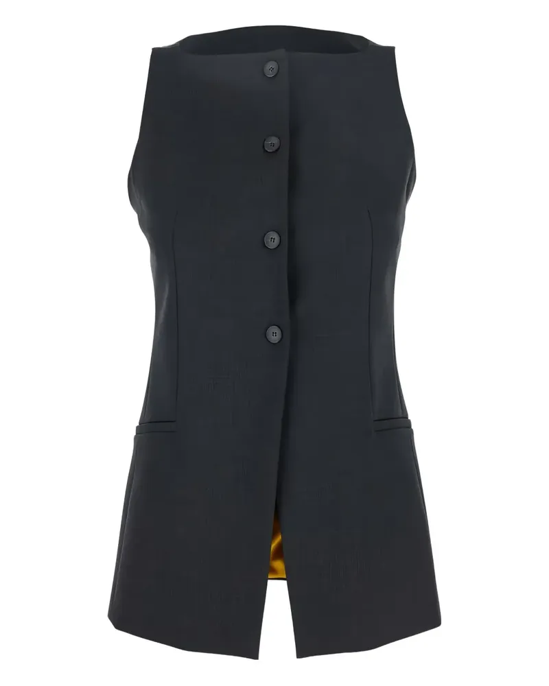 ..,merci button-fastening vest - Grau Grau