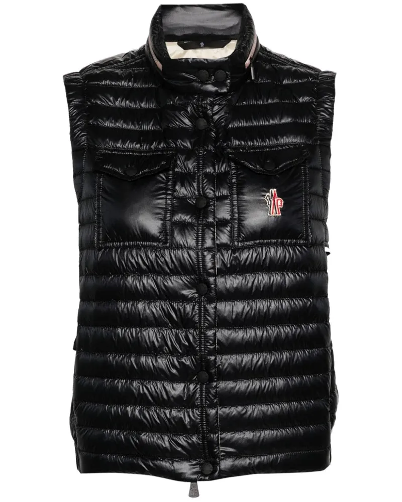 Moncler Gumiane Daunenweste - Schwarz Schwarz