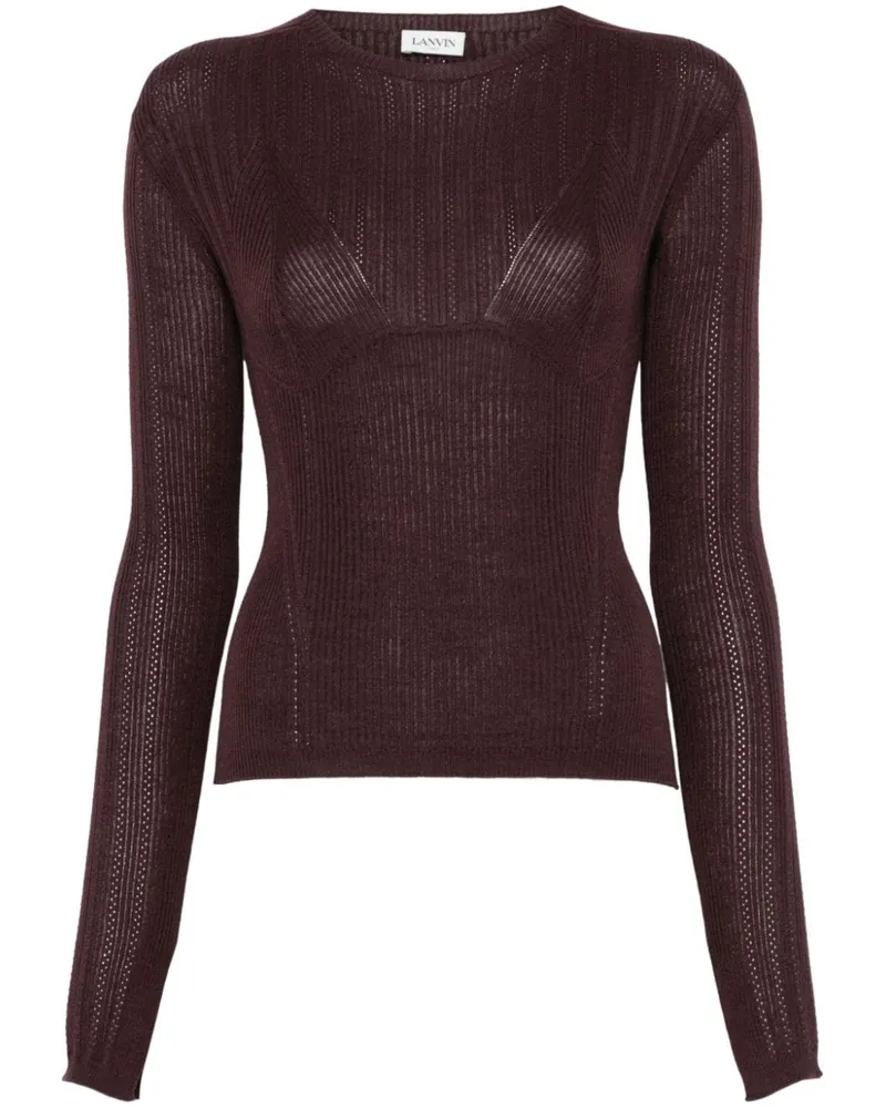Lanvin Gerippter Strickpullover - Violett Violett