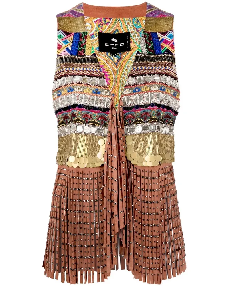 Etro Weste mit Fransen - Rosa Rosa
