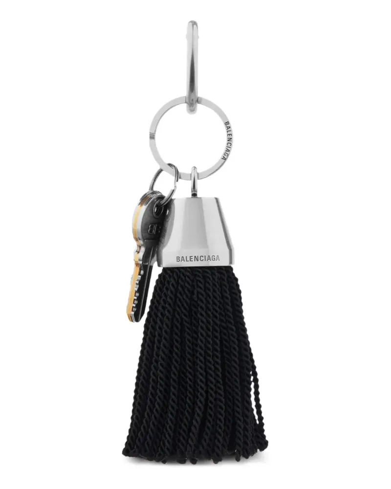 Balenciaga Schlüsselanhänger mit Pompon-Gravur - Schwarz Schwarz