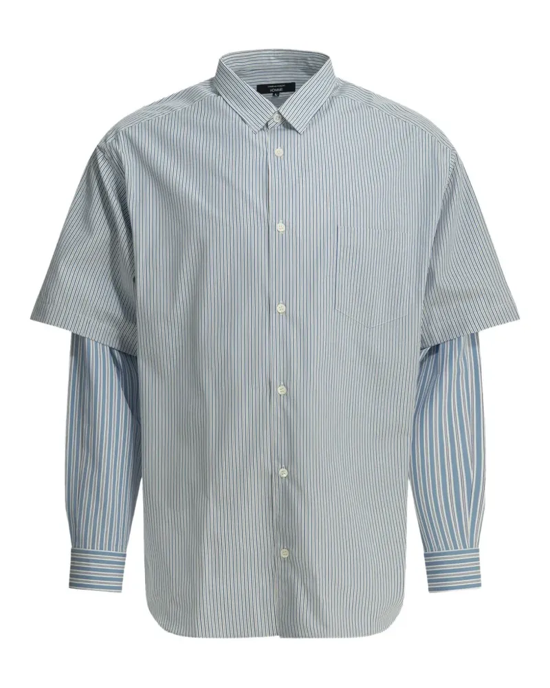 Comme des Garçons striped layered-sleeve shirt - Weiß Weiß