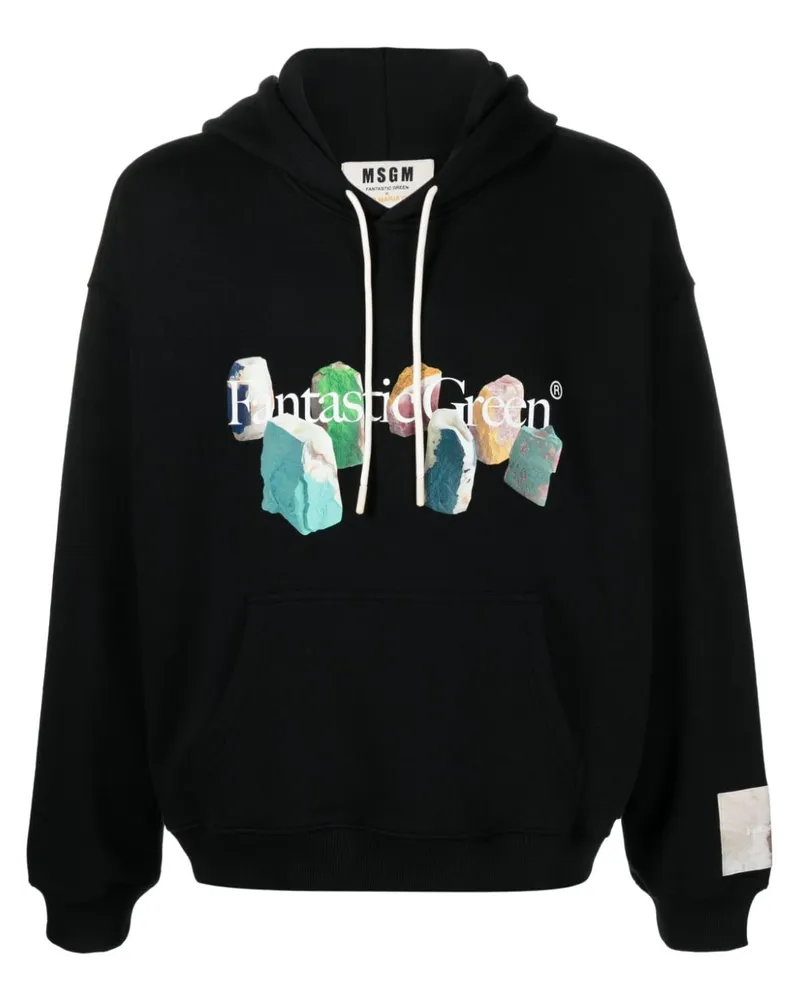 MSGM Hoodie aus Bio-Baumwolle Schwarz