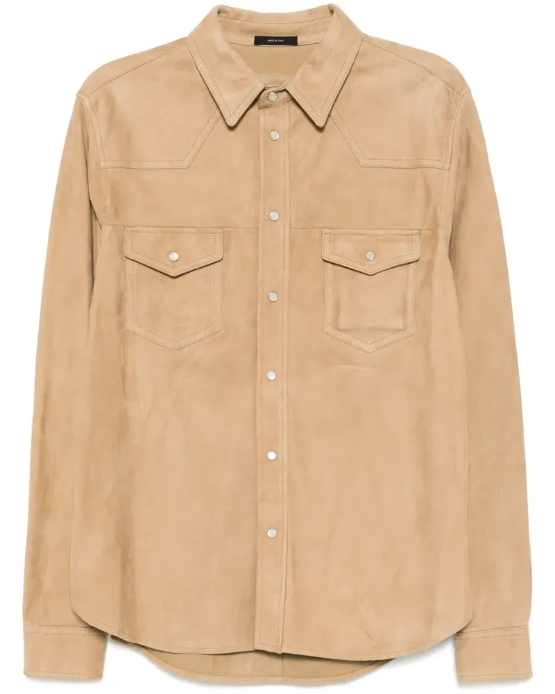 Tom Ford Hemdjacke aus Leder - Nude Nude