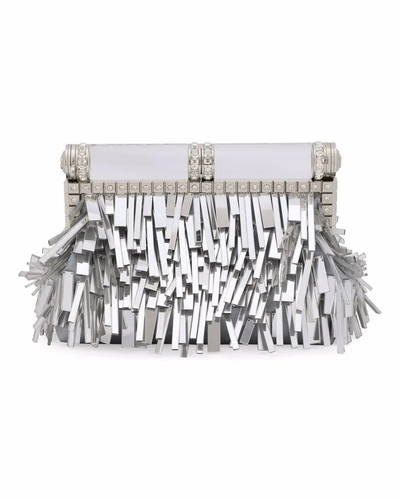 Dolce & Gabbana Clutch mit Fransen - Silber Silber