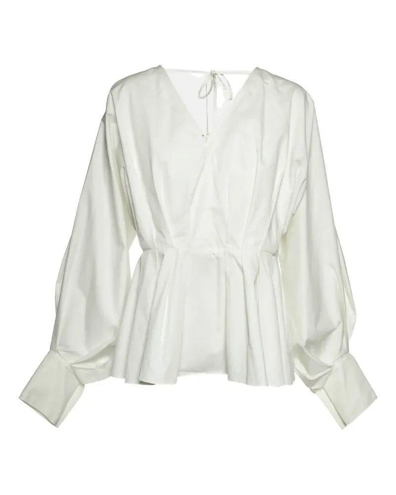Roksanda Ilincic pleated V-neck blouse - Weiß Weiß