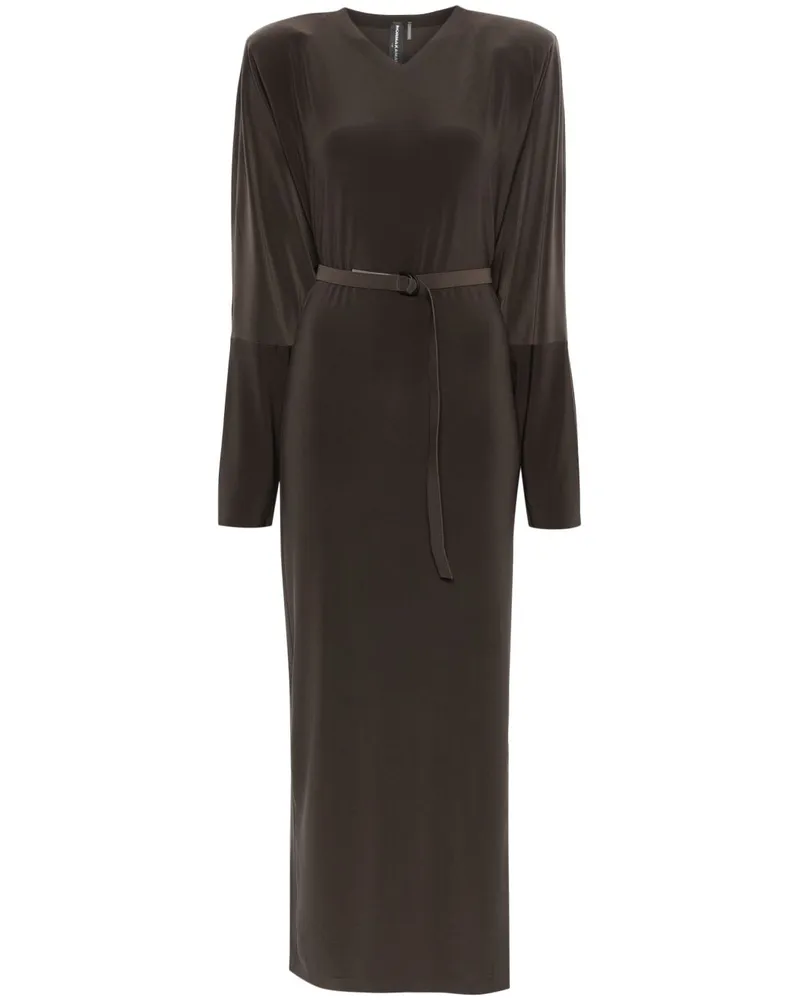 Norma Kamali Dolman Abendkleid mit Seitenschlitz - Braun Braun