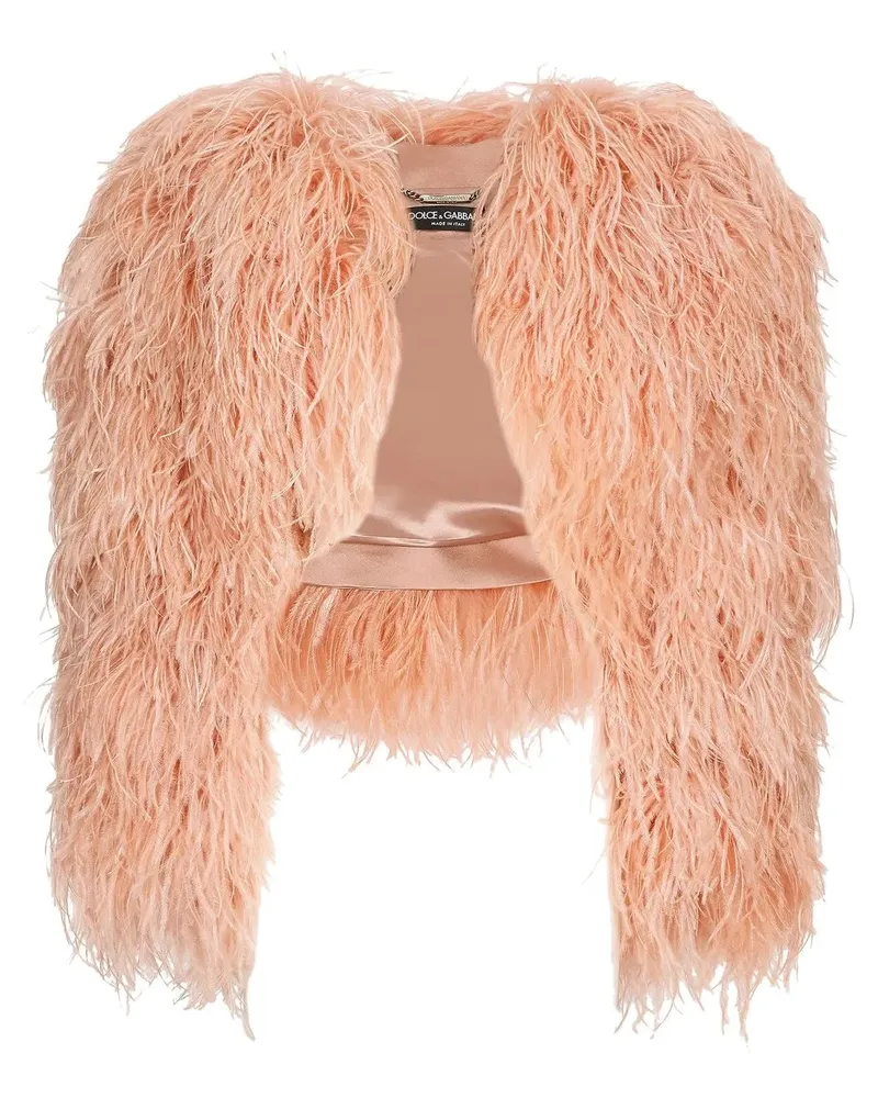 Dolce & Gabbana KIM DOLCE&GABBANA Bolero mit Straußenfedern - Orange Orange
