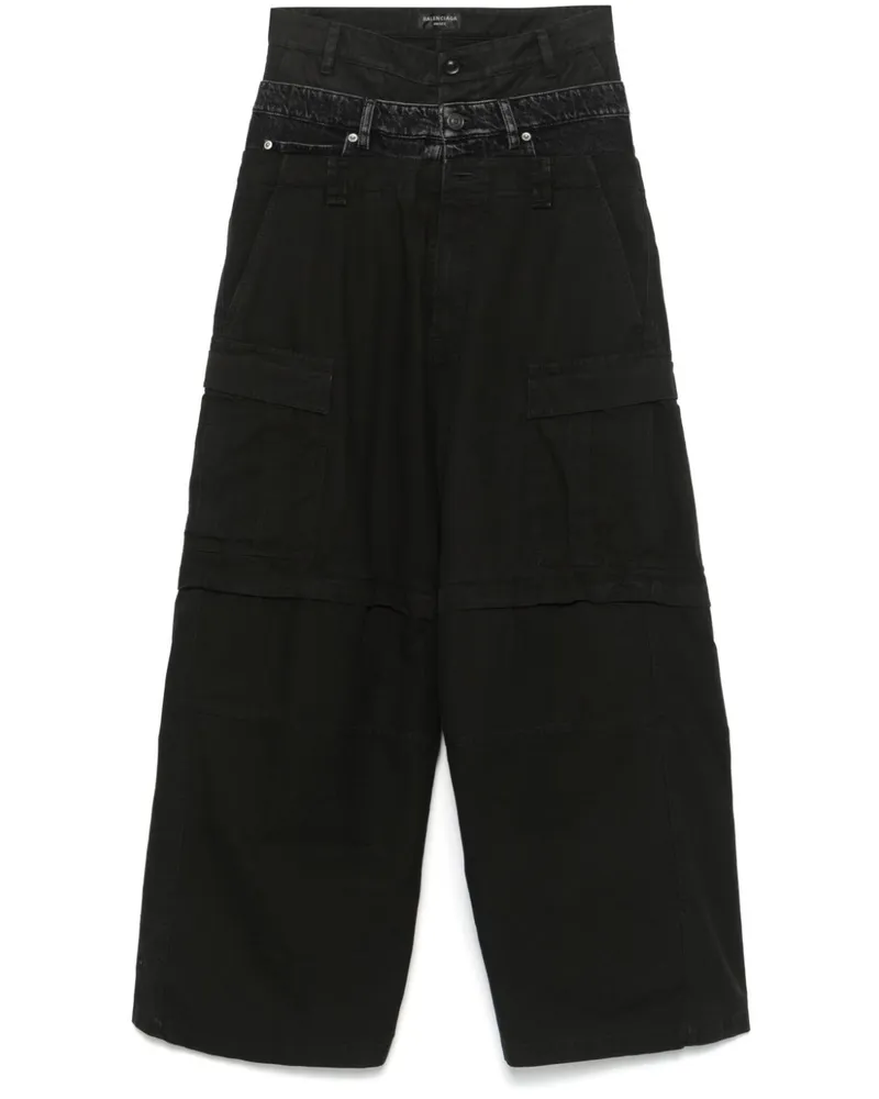 Balenciaga Hose mit dreifachem Bund - Schwarz Schwarz