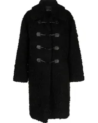 Tout a Coup Shearling-Mantel mit Hakenverschluss Schwarz