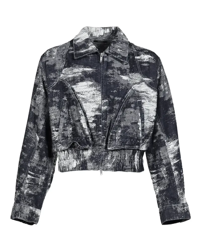 TAAKK faded-pattern denim jacket - Schwarz Schwarz