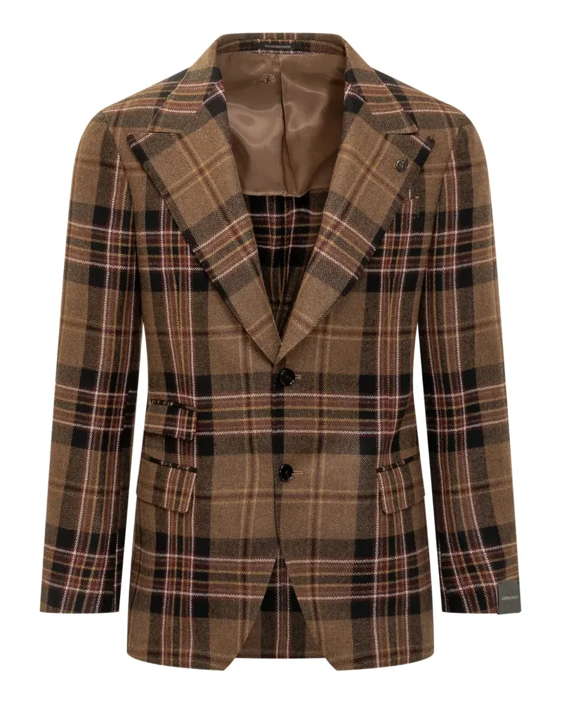 Gabriele Pasini Einreihiges Sakko mit Karomuster - Braun Braun