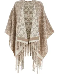 Ferragamo Poncho mit Jacquardmuster Nude