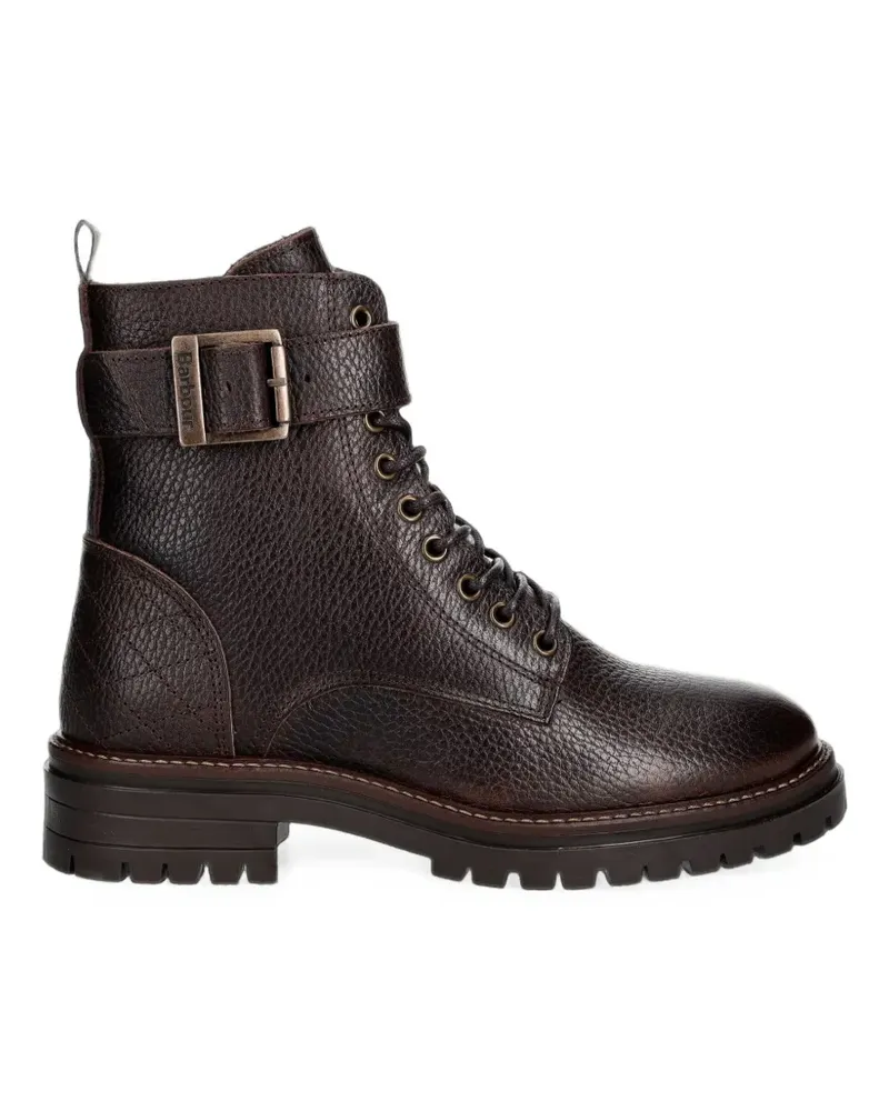 Barbour Heidi Kommando Schnürstiefel mit Schnallenriemen - Braun Braun