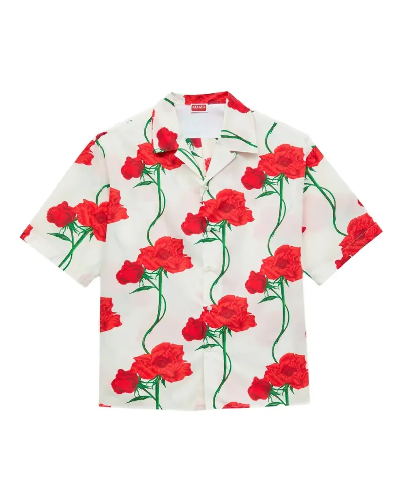 Kenzo Archive Rose short sleeve shirt - Weiß Weiß