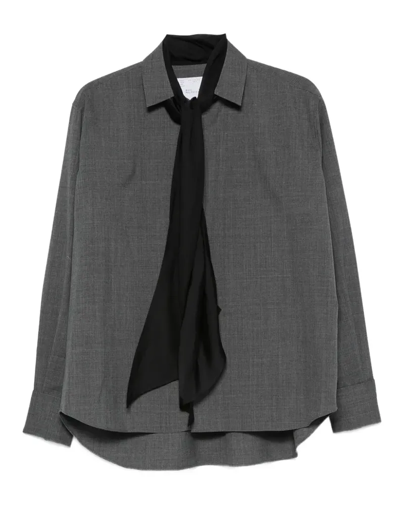 Sacai Hemd im Layering-Look - Grau Grau