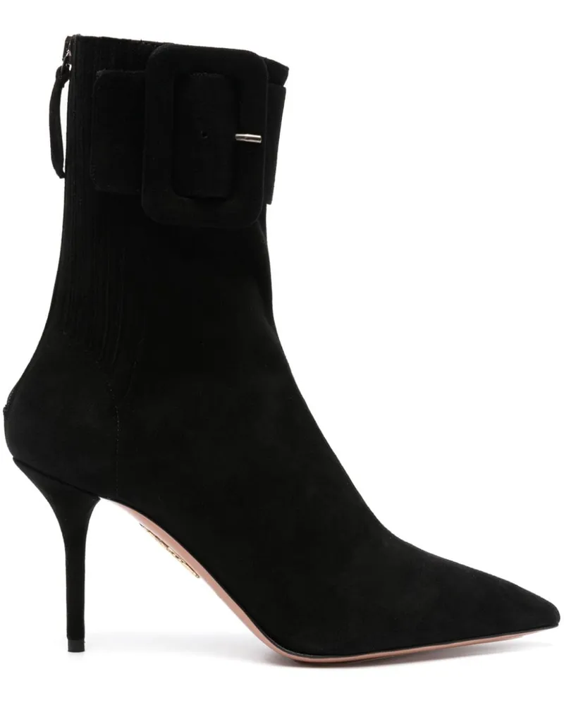 Aquazzura Stiefeletten aus Wildleder 95mm Schwarz