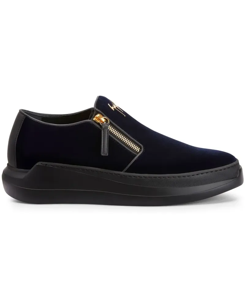 Giuseppe Zanotti Conley Slip-On-Sneakers aus Samt - Blau Blau