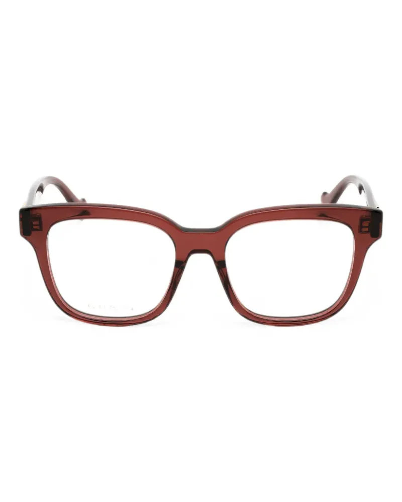 Gucci Brille mit eckigem Gestell - Rot Rot
