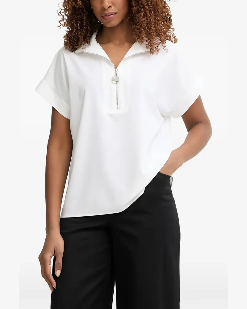 Joseph Ribkoff quarter-zip short-sleeve polo top - Weiß Weiß