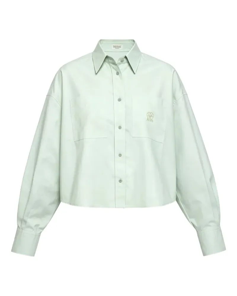 Brunello Cucinelli Cropped-Hemd mit Logo-Stickerei - Grün Grün