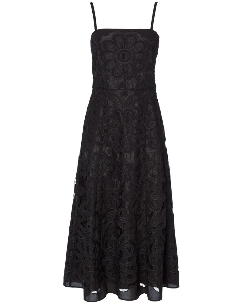 Temperley London Guinevere Midikleid - Schwarz Schwarz