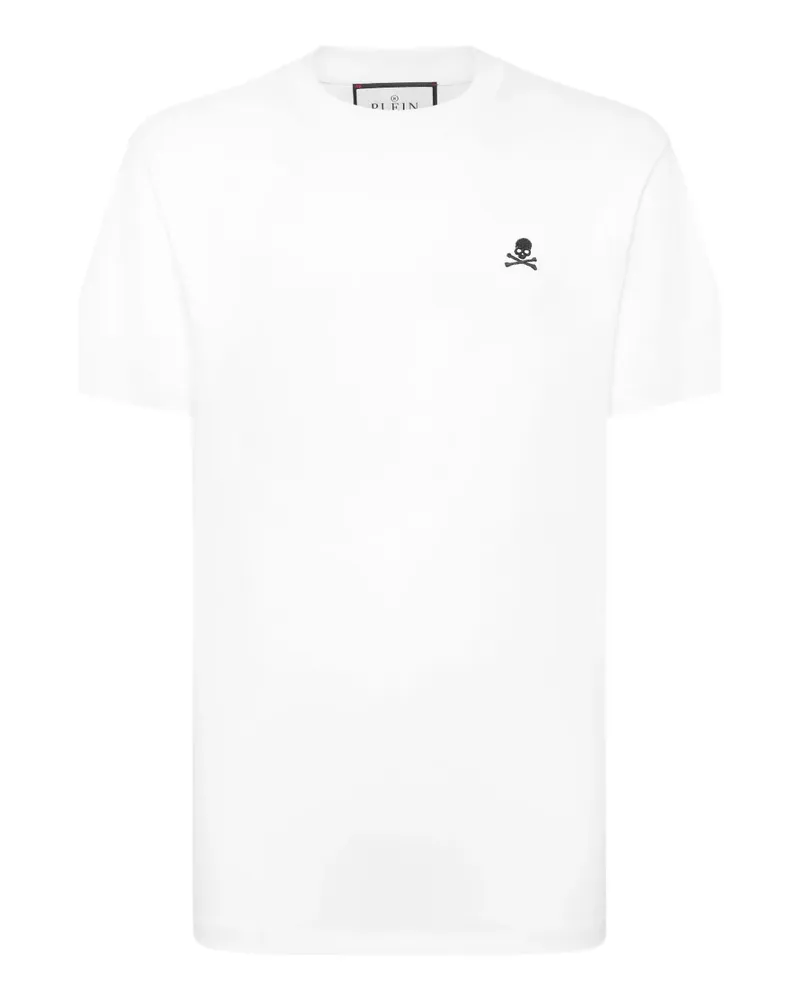 Philipp Plein T-Shirt mit Totenkopf-Stickerei - Weiß Weiß