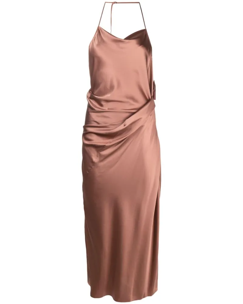 Helmut Lang Kleid mit V-Ausschnitt - Braun Braun