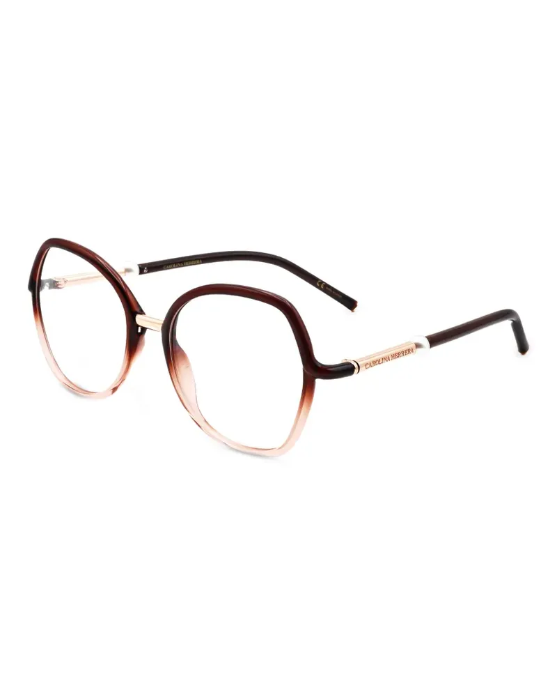 Carolina Herrera New York Brille mit geometrischem Gestell - Braun Braun