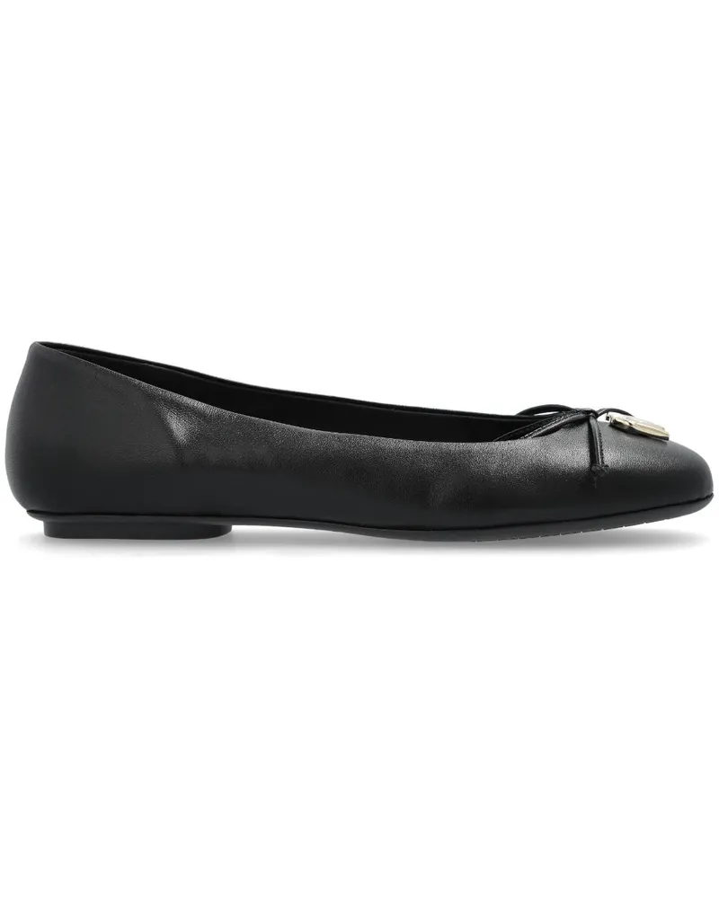 Furla Ballerinas mit Logo-Schild - Schwarz Schwarz