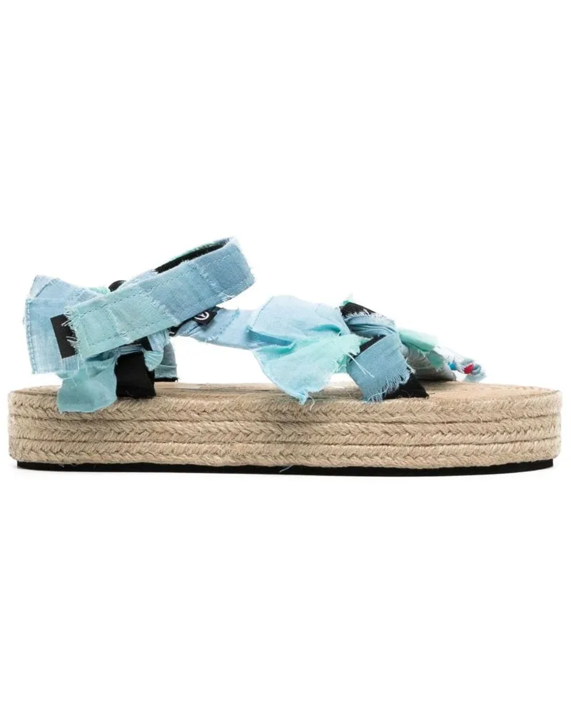 Arizona Love Flache Trekky Sandalen aus Bast Blau