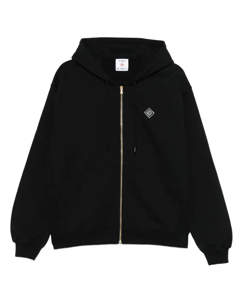 Casablanca Paris Kapuzenjacke mit Logo-Patch - Schwarz Schwarz