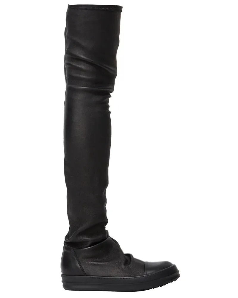 Rick Owens Overknee-Stiefel mit runder Kappe - Schwarz Schwarz
