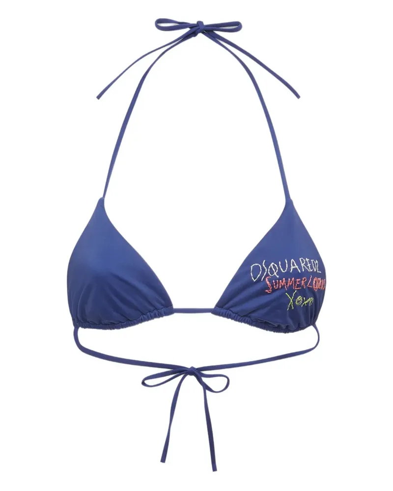 Dsquared2 Besticktes Bikinioberteil - Blau Blau