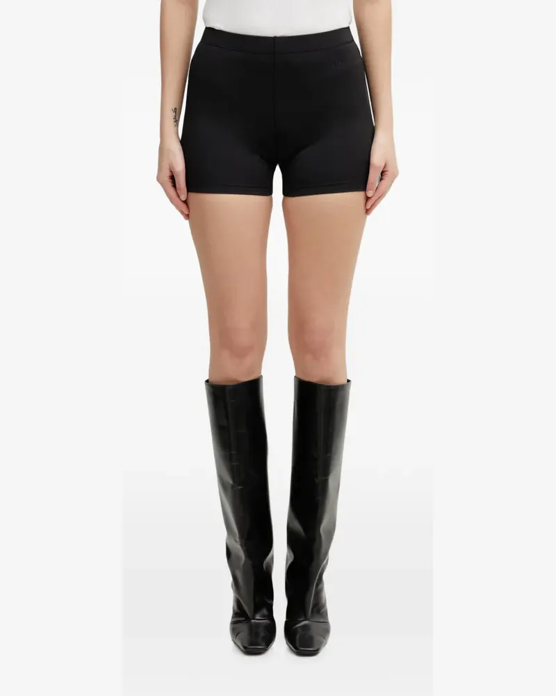 VETEMENTS logo-embroidered mini shorts - Schwarz Schwarz