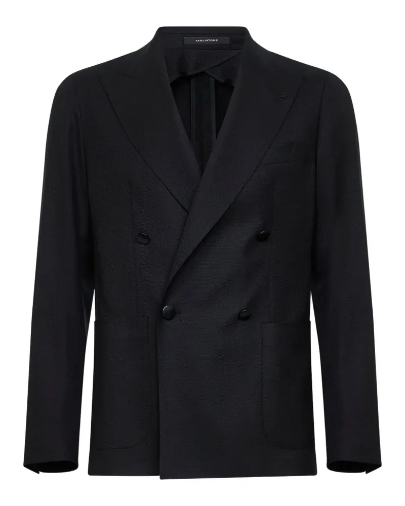 Tagliatore double-breasted peak-lapel blazer - Schwarz Schwarz
