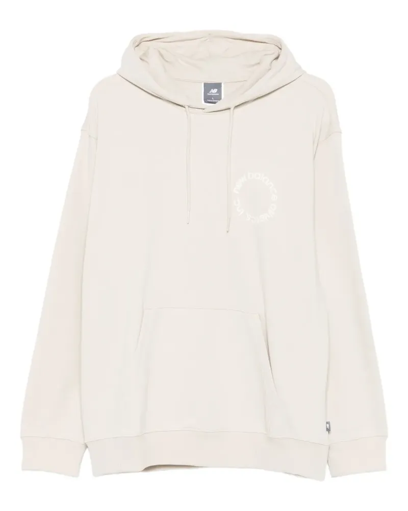 New Balance Hoodie mit rundem Logo-Print - Nude Nude