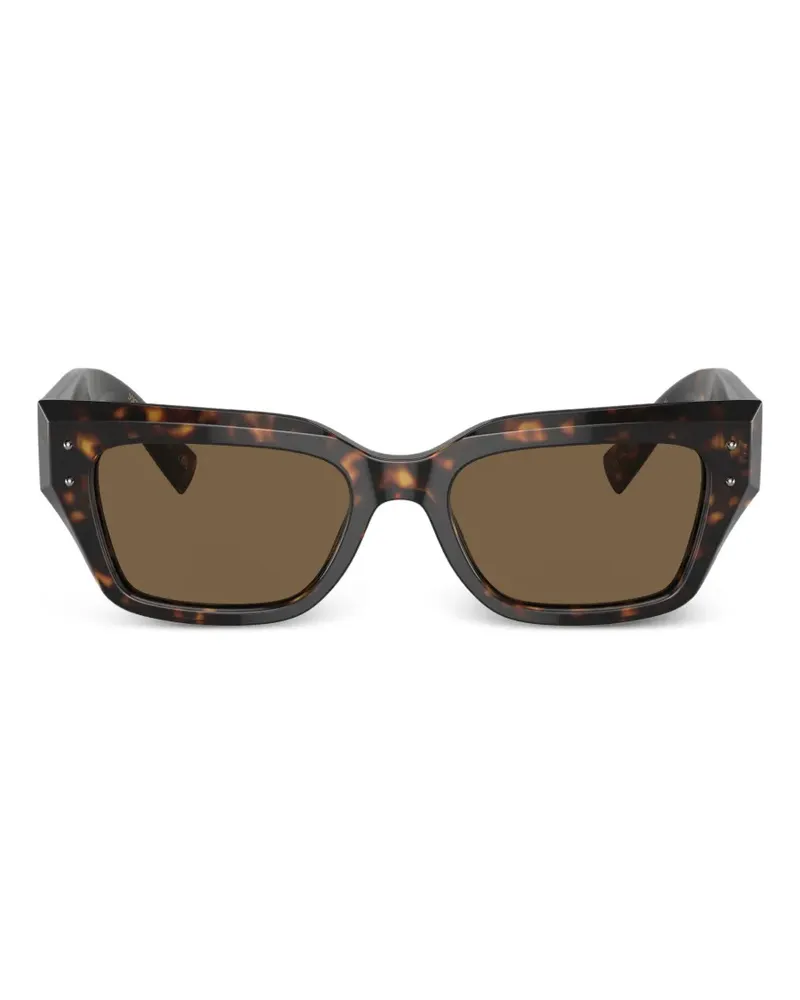 Dolce & Gabbana Eckige Sonnenbrille mit Nieten - Braun Braun