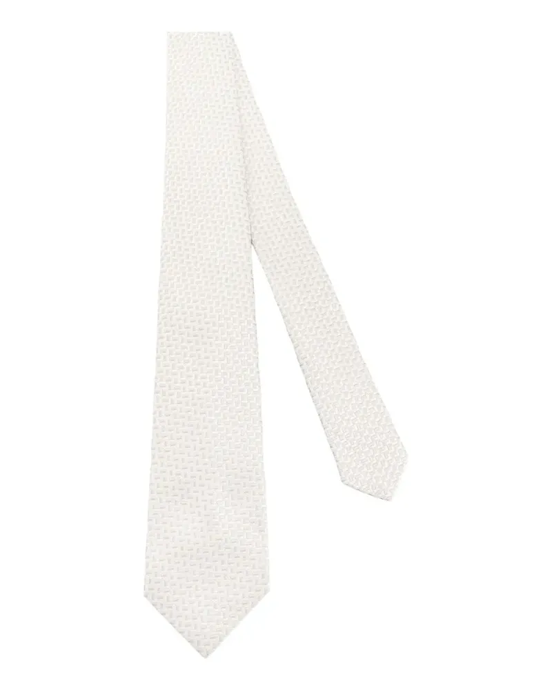 Kiton geometric-pattern tie - Nude Nude