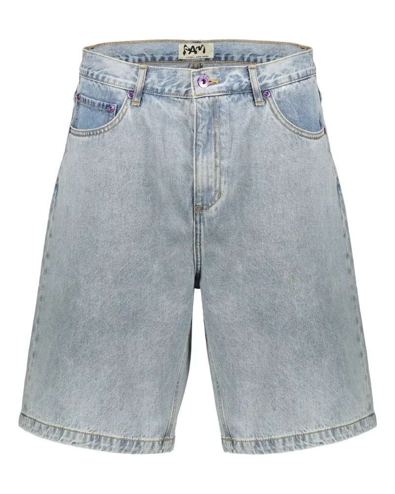 Perks and Mini Jeansshorts mit Kontrastnähten - Blau Blau