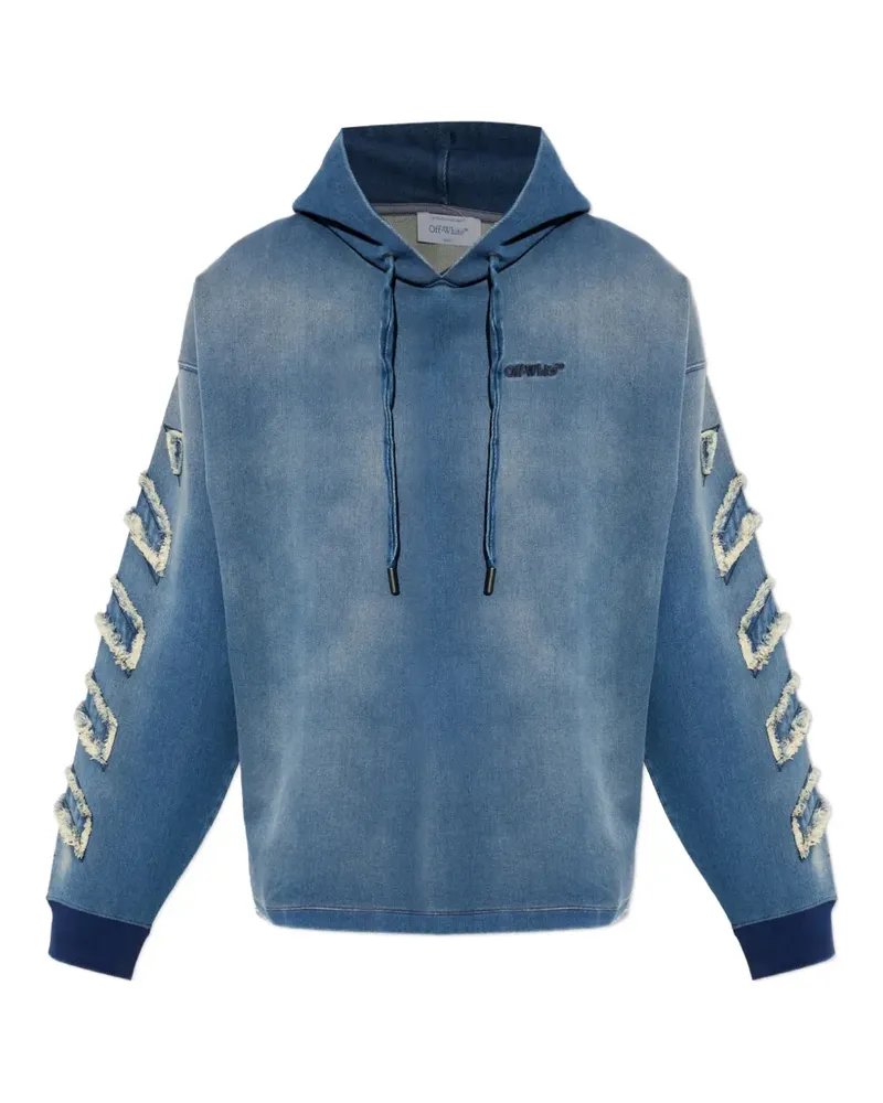 OFF-WHITE Diagonals frayed hoodie - Blau Blau
