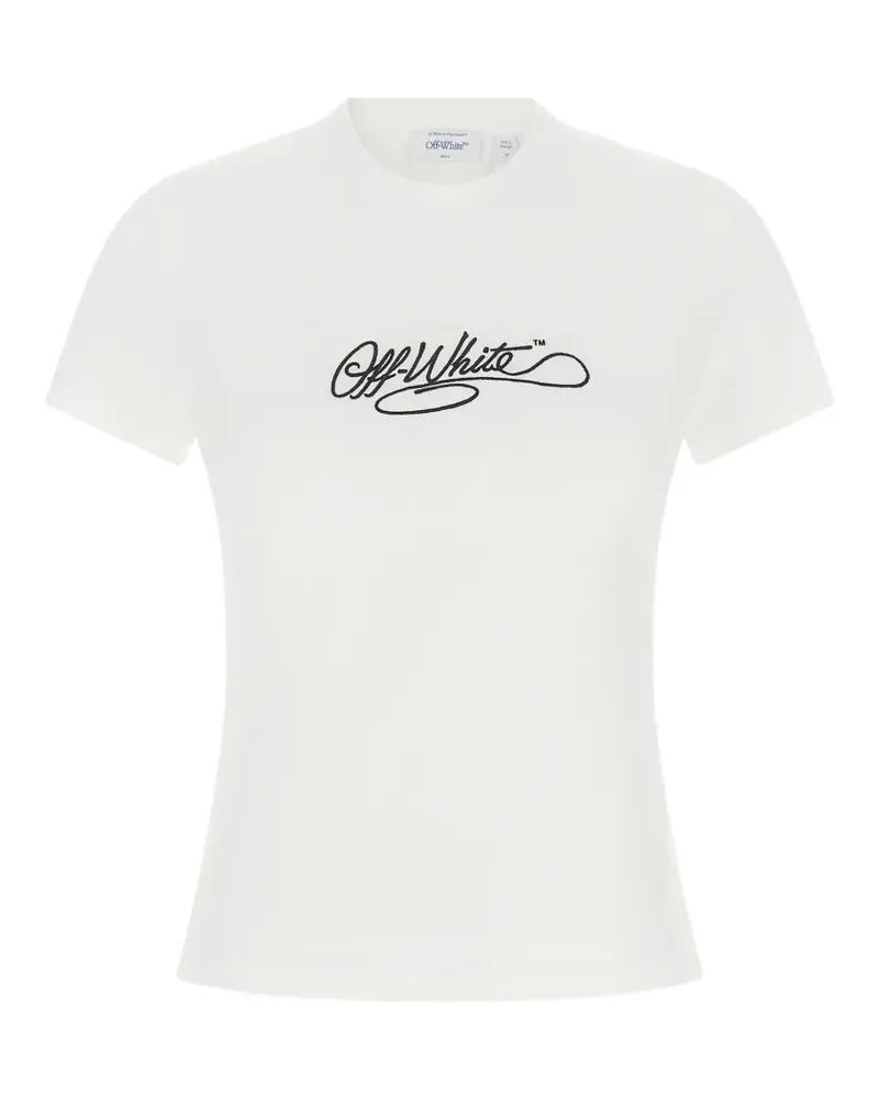 OFF-WHITE T-Shirt mit Logo-Stickerei - Weiß Weiß