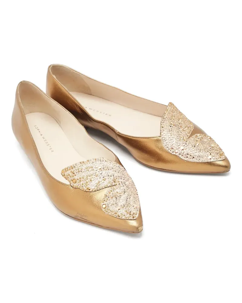 Sophia Webster Pre-owned Ballerinas aus Schmetterlingskristall - Gold Gold