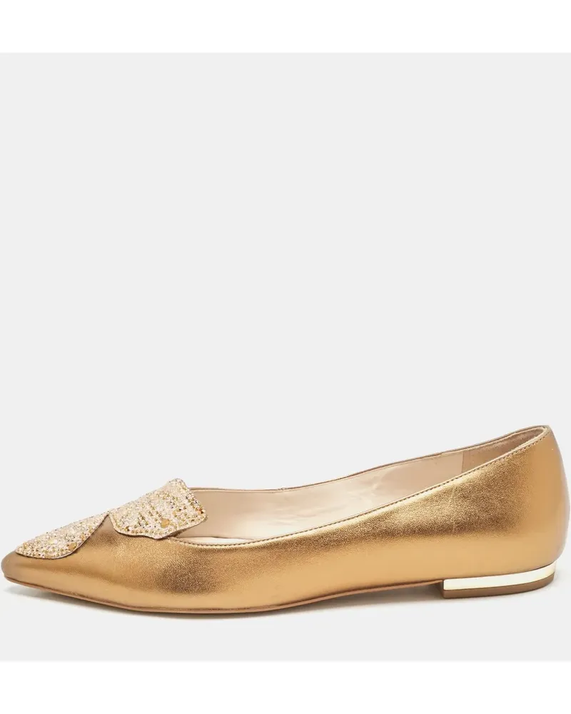Sophia Webster Pre-owned Ballerinas aus Schmetterlingskristall - Gold Gold