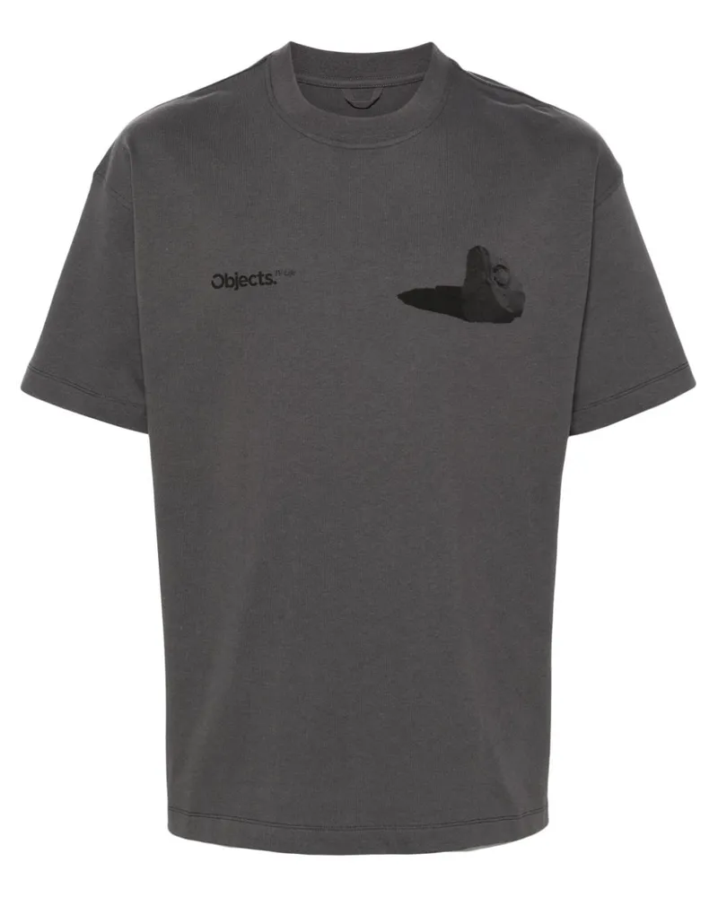 Objects IV Life T-Shirt mit Boulder-Print - Grau Grau